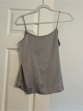 Gray Satin Spaghetti-Strap Camisole